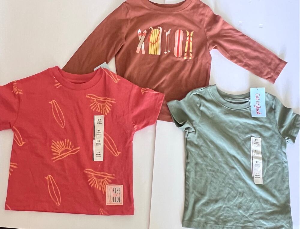 Cat & Jack Boys Toddler Short Sleeve Shirt Bundle of 3 Size 2T New
